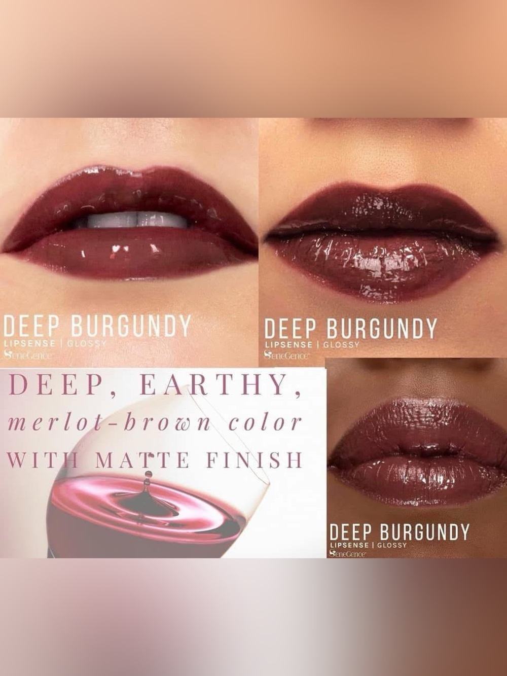 SeneGence Deep Burgundy Glossy Lip Color